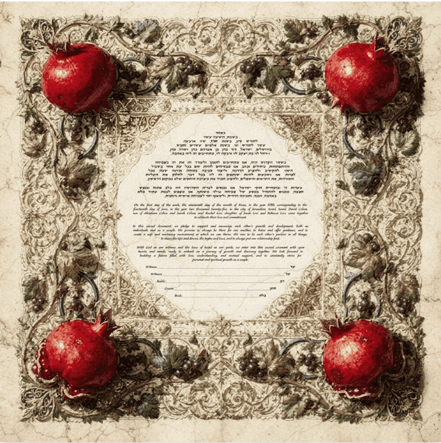 Illuminated style ketubah example